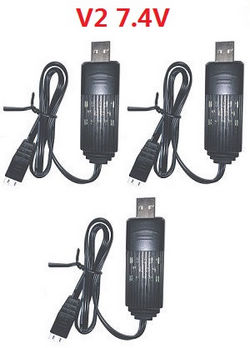 MJX Hyper Go H16 V1 V2 V3 H16H H16E H16P H16HV2 H16EV2 H16PV2 USB charger wire (New version V2) 3pcs - Click Image to Close