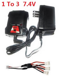 MJX Hyper Go H16 V1 V2 V3 H16H H16E H16P H16HV2 H16EV2 H16PV2 charger and balance charger box with 1 to 3 wire 7.4V - Click Image to Close