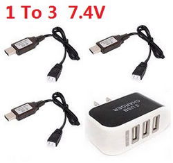 MJX Hyper Go H16 V1 V2 V3 H16H H16E H16P H16HV2 H16EV2 H16PV2 1 to 3 USB adapter with 3* USB wire set