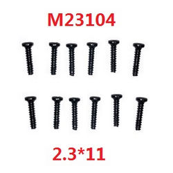 MJX Hyper Go 16207 16208 16209 16210 round head flat tail screws 12pcs 2.3*11 M23104 - Click Image to Close