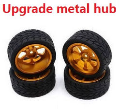 MJX Hyper Go H16 V1 V2 V3 H16H H16E H16P H16HV2 H16EV2 H16PV2 upgrade to metal hub wheels (Gold)