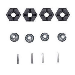 MJX Hyper Go 16207 16208 16209 16210 hexagonal sleeve seat + metal shaft + M4 flange nuts