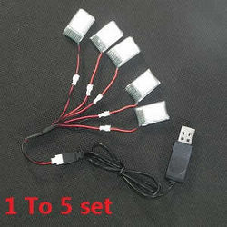 Shcong JJRC H20 quadcopter accessories list spare parts 1 To 5 wire set + 5*battery (set)