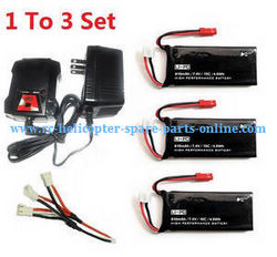 Shcong Hubsan H216A RC Quadcopter accessories list spare parts 1 to 3 charger set + 3*7.4V 610mAh battery