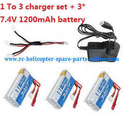 Shcong JJRC H28 H28C H28W H28WH quadcopter accessories list spare parts 1 to 3 charger set + 3*7.4V 1200mAh battery