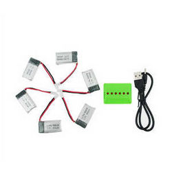 Shcong JJRC H31 H31W quadcopter accessories list spare parts 1 to 6 charger set + 6*3.7V 400mAh battery set