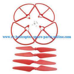Shcong Hubsan H501 H501S H501S-S RC Quadcopter accessories list spare parts protection frame set + main blades (Red)