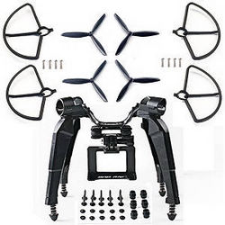 Shcong Hubsan H501 H501S H501S-S RC Quadcopter accessories list spare parts upgrade undercarriage + camera plate form for Gopro + 3-leaf blades and protection frame kit (Black)