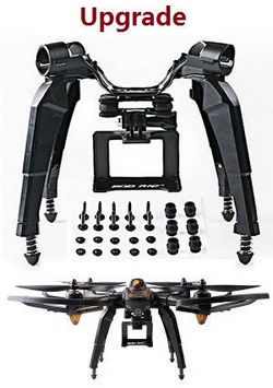 Shcong Hubsan H501C RC Qua unddcopter accessories list spare parts upgrade spring undercarriage + camera plate form for Gopro kit (Black)