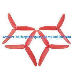 Shcong Hubsan H502T H502C RC Quadcopter accessories list spare parts upgrade 3-leaf main blades (Red)