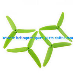 Shcong Hubsan H502S H502E RC Quadcopter accessories list spare parts upgrade 3-leaf main blades (Green)
