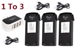 Shcong JJRC H78G RC quadcopter drone accessories list spare parts 1 to 3 charger set + 3*7.4V 1200mAh battery set
