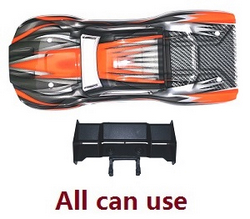 Haiboxing HBX 2105A T10 T10PRO orange car shell with tail wing