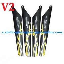 Shcong Huan Qi HQ 848 848B 848C RC helicopter accessories list spare parts main blades (Yellow V2)