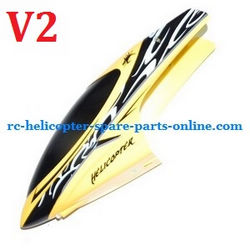 Shcong Huan Qi HQ 848 848B 848C RC helicopter accessories list spare parts head cover (Yellow V2)