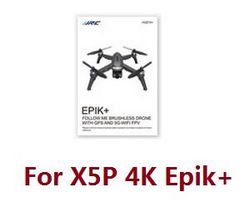 Shcong JJRC JJPRO X5 X5P RC Drone Quadcopter accessories list spare parts English manual book (For X5P 4K Epik+)