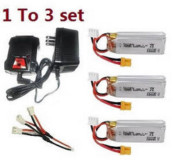 Shcong JJRC M03 E160 Yu Xiang F1 RC Helicopter accessories list spare parts 1 to 3 charger and balance box + 3*7.4V 700mAh battery set