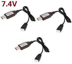 JJRC Q142 SG 16303 GB1023 Q117-E Q117-F Q117-G SCY-16301 SCY-16302 SCY-16303 7.4V USB charger wire 3pcs