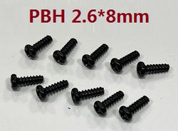 JJRC Q117-A B C D Q132-A B C D SCY-16101 SCY-16102 SCY-16103 SCY-16103A SCY-16201 and pro brushless pan head self-taping screws 2.6*8mm 6101