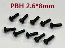 JJRC Q142 SG 16303 GB1023 Q117-E Q117-F Q117-G SCY-16301 SCY-16302 SCY-16303 pan head self-taping screws 2.6*8mm 6101