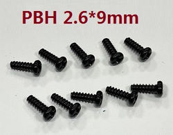 JJRC Q117-A B C D Q132-A B C D SCY-16101 SCY-16102 SCY-16103 SCY-16103A SCY-16201 and pro brushless pan head self-taping screws 2.6*9mm 6102