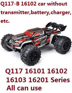 JJRC Q117-A B C D Q132-A B C D SCY-16101 16102 16103 16103A 16201 and pro brushless RC Car without transmitter, battery, charger, etc. (Red)