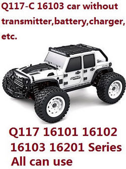 JJRC Q117-A B C D Q132-A B C D SCY-16101 16102 16103 16103A 16201 and pro brushless RC Car without transmitter, battery, charger, etc. (White)