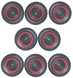 JJRC Q130 Q141 Q130A Q130B Q141A Q141B D843 D847 GB1017 GB1018 Pro wheels 8pcs Red - Click Image to Close