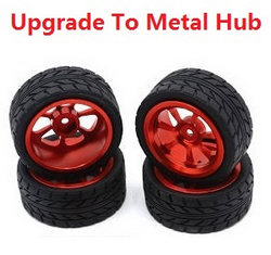 JJRC Q130 Q141 Q130A Q130B Q141A Q141B D843 D847 GB1017 GB1018 Pro upgrade to metal hub tires set Red - Click Image to Close