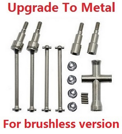 JJRC Q130 Q141 Q130A Q130B Q141A Q141B D843 D847 GB1017 GB1018 Pro upgrade to metal front CVD and rear axle dogbone set (For brushless version)