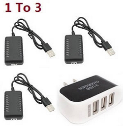 JJRC Q130 Q141 Q130A Q130B Q141A Q141B D843 D847 GB1017 GB1018 Pro 3 USB charger adapter with 3*7.4V USB wire set