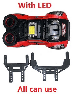JJRC Q130 Q141 Q130A Q130B Q141A Q141B D843 D847 GB1017 GB1018 Pro car shell with LED and fixed holder Red (A set all can use)