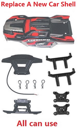 JJRC Q130 Q141 Q130A Q130B Q141A Q141B D843 D847 GB1017 GB1018 Pro modiy to new car shell set Red - Click Image to Close