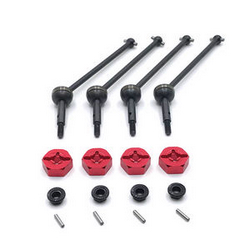 JJRC Q146 Q146A Q146B upgrade to metal CVD drive set with hexagon wheel seat and M3 flange nuts Red
