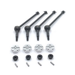 JJRC Q146 Q146A Q146B upgrade to metal CVD drive set with hexagon wheel seat and M3 flange nuts Silver