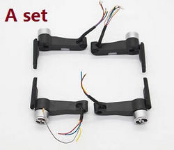 Shcong JJRC X12 X12P RC quadcopter drone accessories list spare parts side bar and motors set (2*A+2*B) Black
