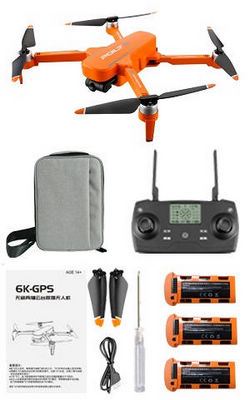 Shcong JJRC X17 RC drone with portable bag and 3 battery, RTF Orange