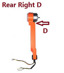 Shcong JJRC X17 G105 Pro RC quadcopter drone accessories list spare parts side motor bar set (Rear Right D) Orange