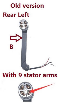 Shcong JJRC X19 8813 Pro X19 Pro GPS RC quadcopter drone accessories list spare parts side motor bar set Old version with 9 stator arms in motor (Rear Left B)