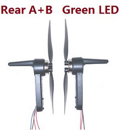 Shcong JJRC X21 RC quadcopter drone accessories list spare parts side motors bar set with main blades (Rear A+B Green LED)