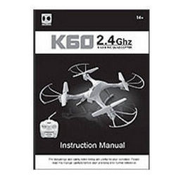 Shcong Kai Deng K60 RC quadcopter drone accessories list spare parts English manual book
