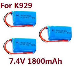 Shcong Wltoys K929 K929-A K929-B RC Car accessories list spare parts 7.4V 1800mAh battery 3pcs (For K929)