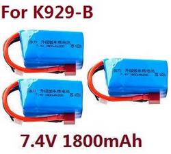 Shcong Wltoys K929 K929-A K929-B RC Car accessories list spare parts 7.4V 1800mAh battery 3pcs (For K929-B)