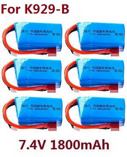 Shcong Wltoys K929 K929-A K929-B RC Car accessories list spare parts 7.4V 1800mAh battery 6pcs (For K929-B)