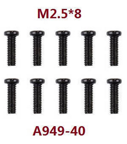 Shcong Wltoys K929 K929-A K929-B RC Car accessories list spare parts screws M2.5*8 A949-40