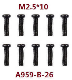 Shcong Wltoys K929 K929-A K929-B RC Car accessories list spare parts screws M2.5*10 A959-B-26 - Click Image to Close