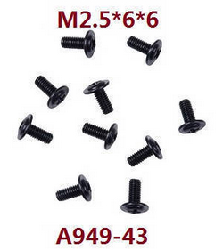 Shcong Wltoys K929 K929-A K929-B RC Car accessories list spare parts screws M2.5*6*6 A949-43