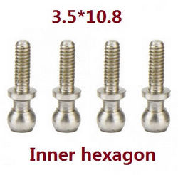 Shcong Wltoys K969 K979 K989 K999 P929 P939 RC Car accessories list spare parts inner hexagon ball screws 3.5*10.8 4pcs - Click Image to Close