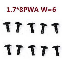Shcong Wltoys XK 284131 RC Car accessories list spare parts screws 1.7*8PWA W6 10pcs - Click Image to Close