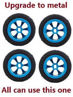 Shcong Wltoys K969 K979 K989 K999 P929 P939 RC Car accessories list spare parts tires with metal hubs Blue (all can use this one) - Click Image to Close